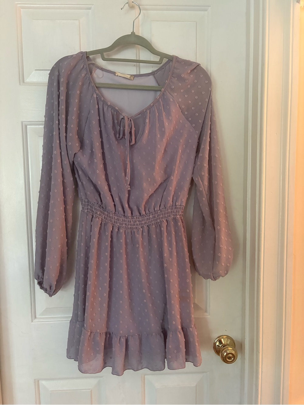 Altar’d State Lilac Long-Sleeve Mini Dress